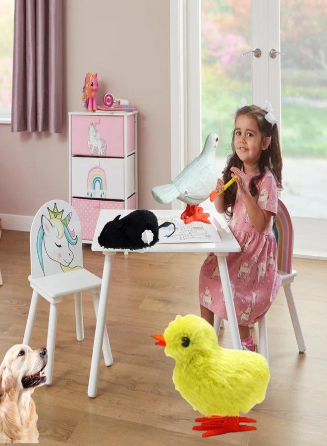 Munmoll Cute Clockwork Mouse Wind Up Toys for Kids Moving Rat Chicken Pigeon for Cat Dog 3 Pcs Key Operated Twirling Tail for Children Adults Party Favors Fake Pet Outdoor Kitten Playing Rat for Dogs - Image 2